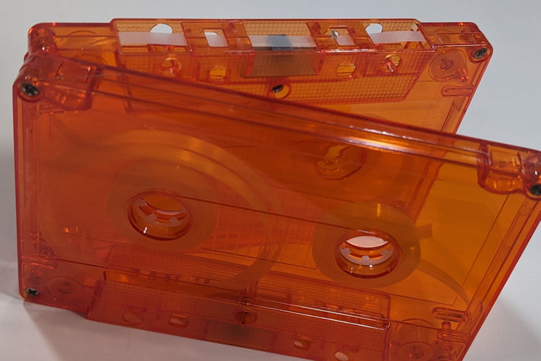 Blood Orange Tint Tab In Type I Normal Bias Master Audio Cassette 5 Screws - 25 Pack