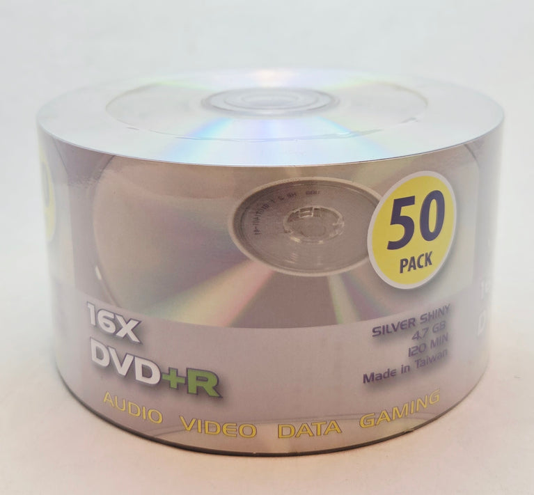 Premium DVD+R 16X Shiny Silver Top, Clear Hub