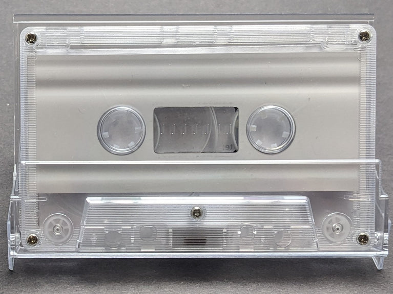 Light Gray Liner Clear Shell Tab In Type I Normal Bias Master Audio Cassette 5 Screws - 25 Pack