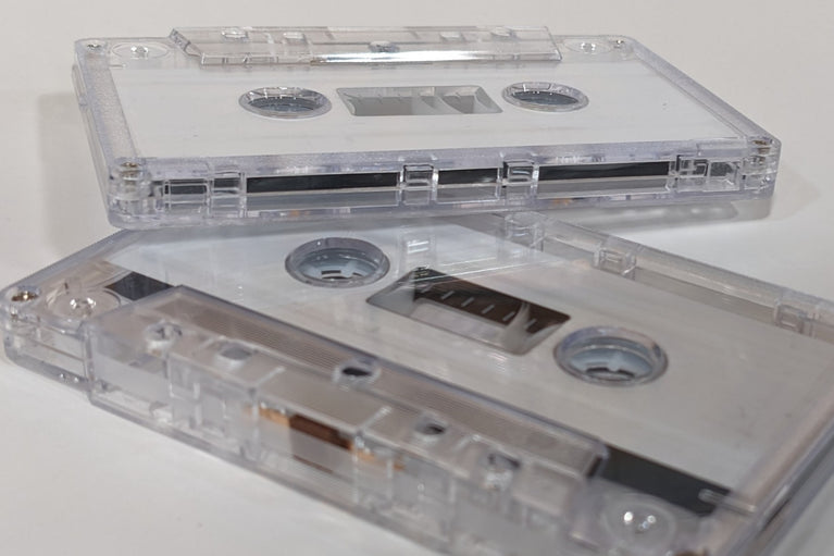 Light Gray Liner Clear Shell Tab In Type I Normal Bias Master Audio Cassette - 25 Pack