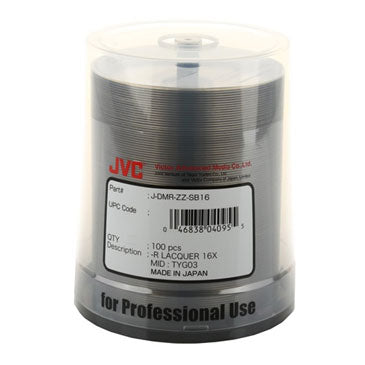 JVC DVD-R 4.7GB 16X Silver Thermal Lacquer, Cakebox - Limited