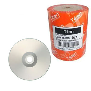 Titan CD-R 80Min 52X Silver Inkjet Hub Printable