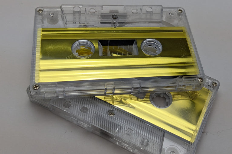 Clear with Gold Foil Tab In Type I Normal Bias Master Audio Cassette 5 Screws - 25 Pack