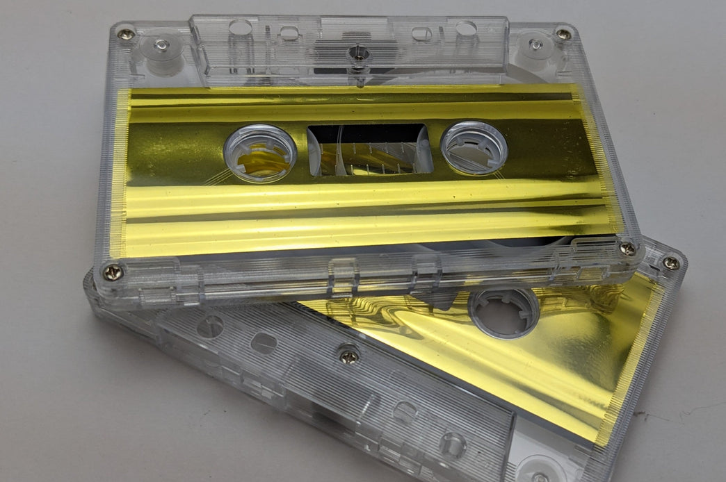 Clear with Gold Foil Tab In Type I Normal Bias Master Audio Cassette 5 Screws - 100 Pack