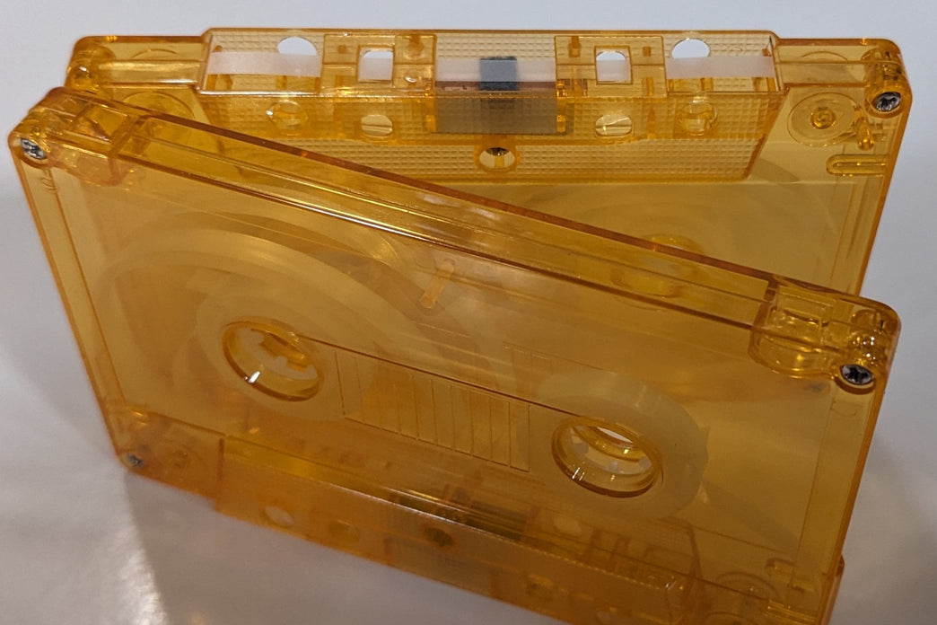 Lite Orange Tint Tab In Type I Normal Bias Master Audio Cassette 5 Screws - 100 Pack