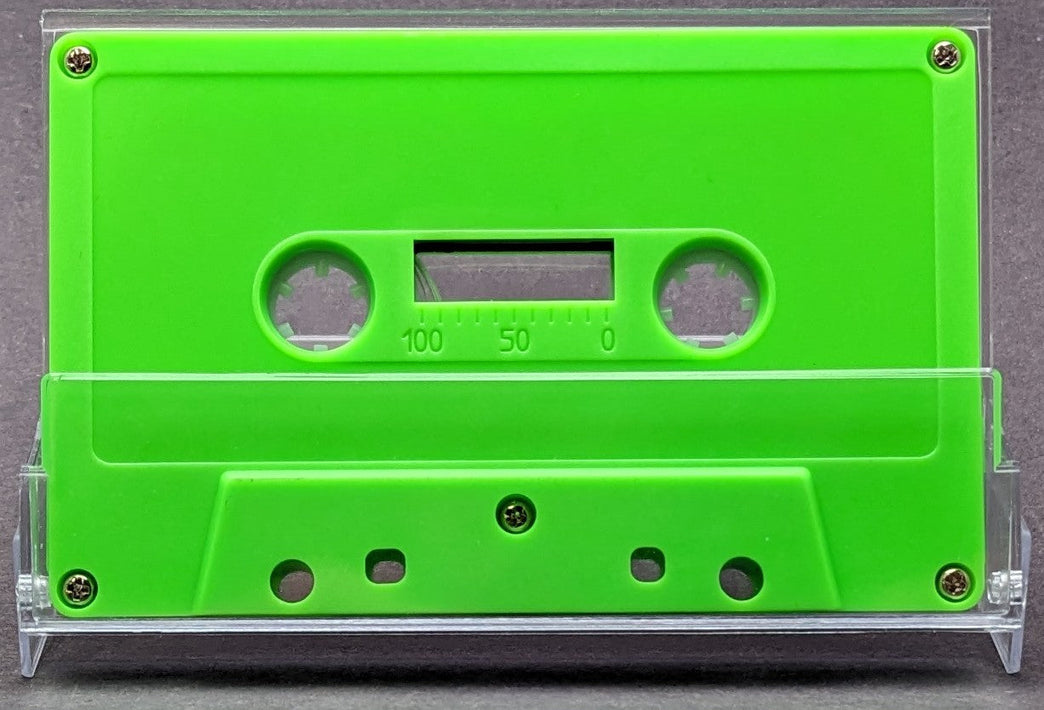 Lime Green Tab Out Type I Normal Bias Master Audio Cassette 5 Screws - 100 Pack