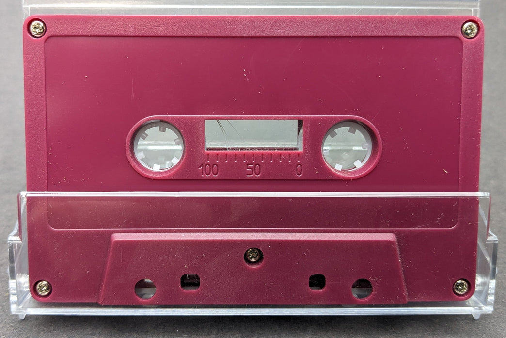 Rhodamine Red Tab Out Type I Normal Bias Master Audio Cassette 5 Screws - 100 Pack