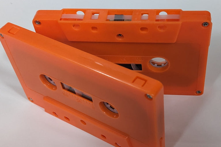Orange Solid Tab In Type I Normal Bias Master Audio Cassette 5 Screws - 25 Pack