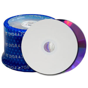 Spin-X DVD-R 16X White Inkjet Hub Printable, Metalized Hub