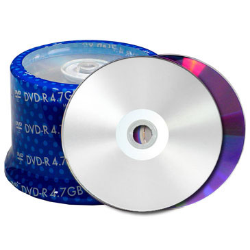Spin-X DVD-R 16X Silver Inkjet Hub Printable, Metalized Hub