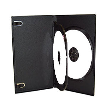 14mm DVD Case With 1 Tray and Booklet Insert Tabs Black, Holds 2