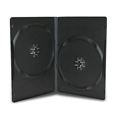 7mm Premium 100% New Material Slim Double Black DVD Case, Black