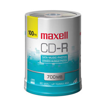 Maxell 648200 Branded 48X CD-R 80min, 100 Pk. Spindle
