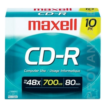 Maxell 648210 Branded 48X CD-R 80min, 10 Pk. in Slim Jewel Case