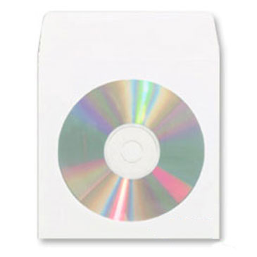 CD Paper Sleeve with Window (White), 100 Pack