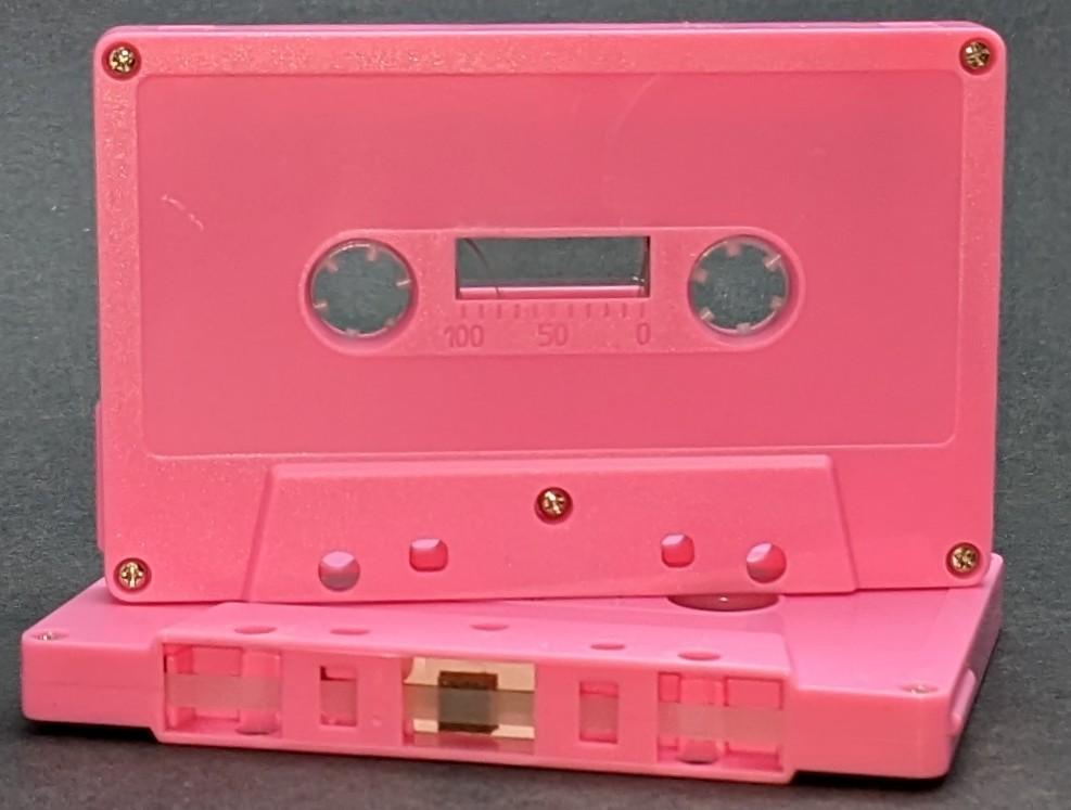 [SALE] Pink Solid Tab In Type I Normal Bias Master Audio Cassette 5 Screws - 25 Pack