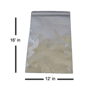 Premium Resealable Cello Poly Bags,1.5 MIL, 12 x 16 Inches