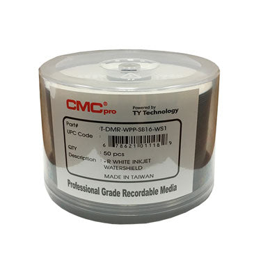 CMC Pro (TY) DVD-R 4.7GB 16X Water Shield White Inkjet Hub Printable ...