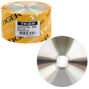 Tiger DVD-R 16X 4.7GB Shiny Top, Metalized Hub