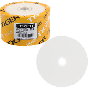 Tiger DVD-R 16X 4.7GB White Top, Metalized Hub