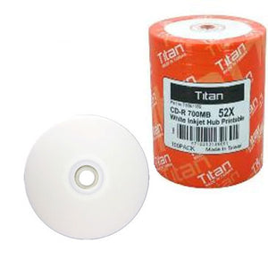 Titan CD-R 80Min 52X White Inkjet Hub Printable
