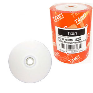 Titan CD-R 80Min 52X White Thermal Hub Printable