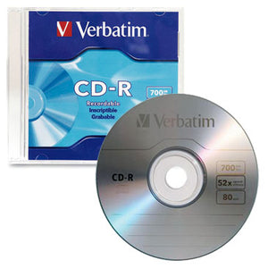 Verbatim 94776 CD-R 80Min 52X Branded in Slimline Jewel Case, 10 Pack